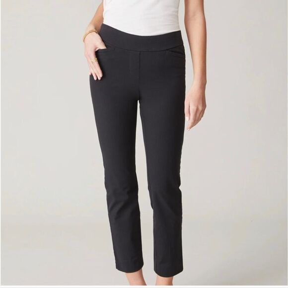 Spartina 449 Maren Pull On Pants women's size Large black trouser ankle basics - Picture 1 of 9